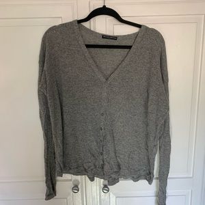 Brandy Melville wool v-neck longsleeve grey cardigan